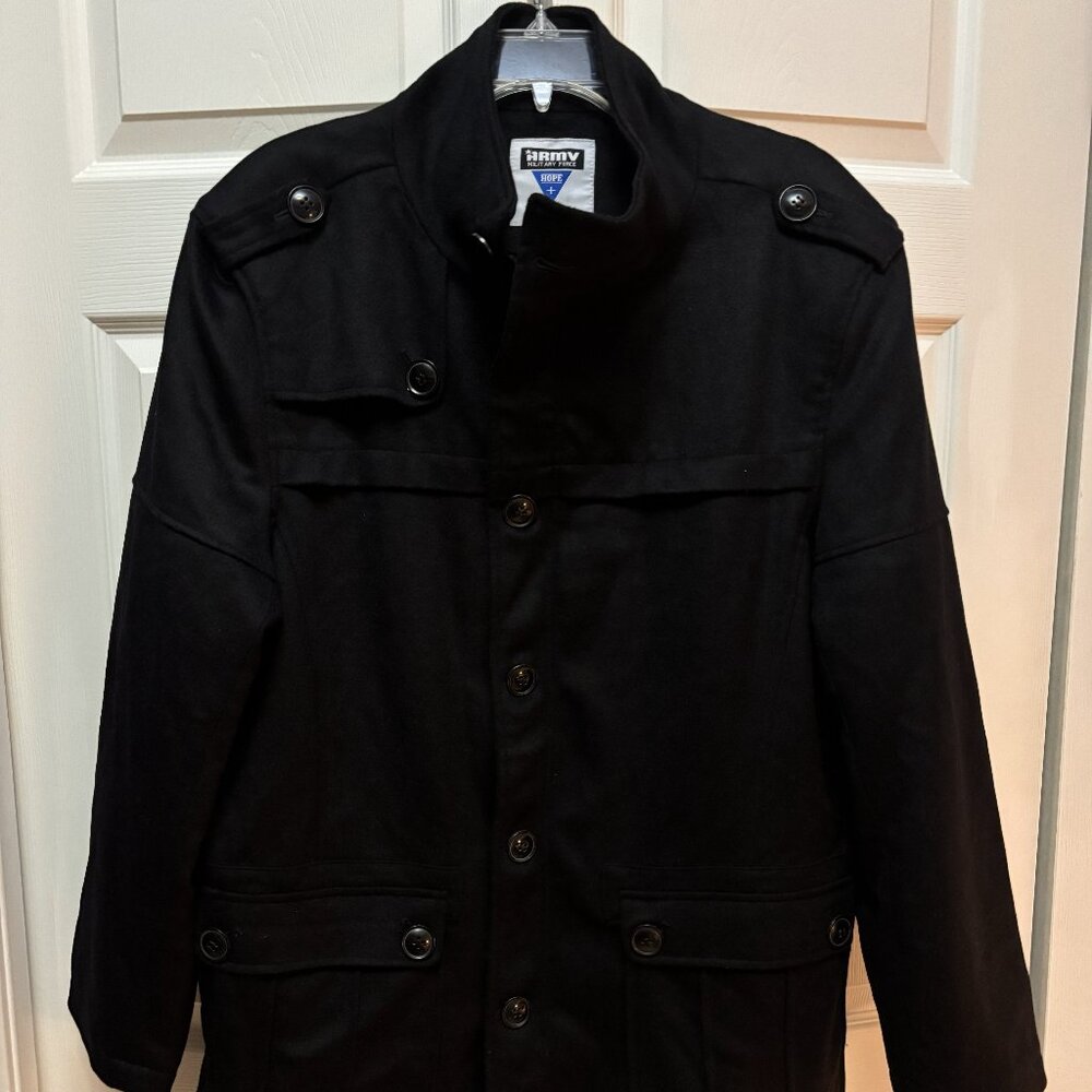 ARMV Military Force Wool Field Jacket Men’s Large Black/Dark Blue NWT